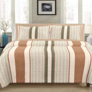 Multicolor Striped Cotton Double Bedsheet