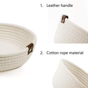 3 Piece Cotton Rope White Woven Storage Basket Set
