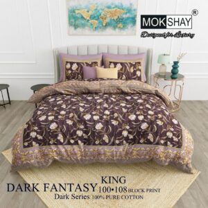 Dark Fantasy Dark Mauve King Size Cotton Bedsheet