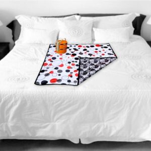 Black, White & Red Waterproof Reversible Food Mat/ Bed Server/Bedsheet Protector in 3 Layered Heavy Material