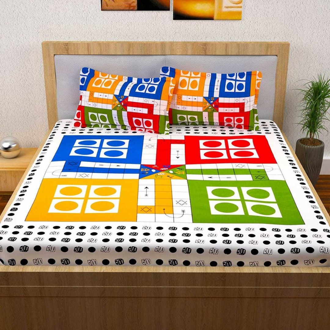 Ludo Bedsheet with one dice & 16 tokens