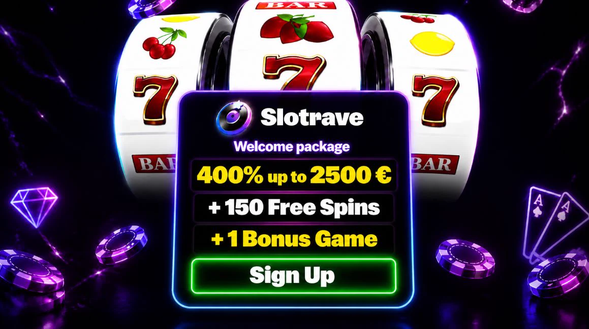 SlotRave welcome package offer with free spins